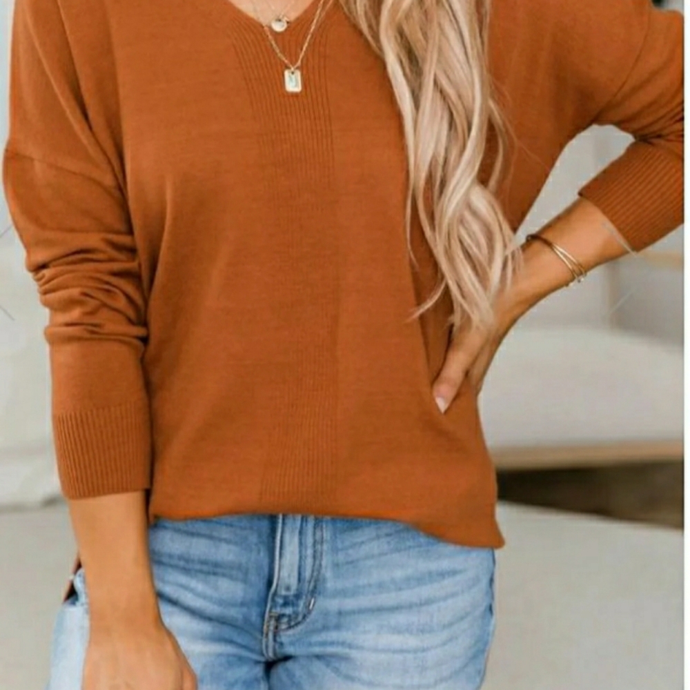 Need You By My Side Rust Sweater